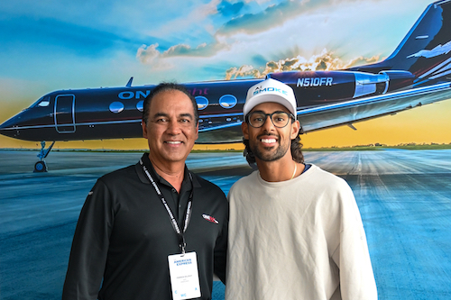Ferren Rajput with ONEflight Ambassador Akshay Bhatia